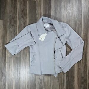 Weekend Los Angeles Grey Asymmetrical Zip Moto Jacket XSP New